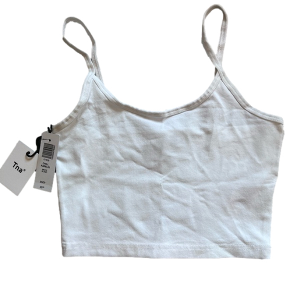 Aritzia Tops - SOLD! TNA Chill Karelis Fitted Cropped Tank Top in White (Retail $25)
